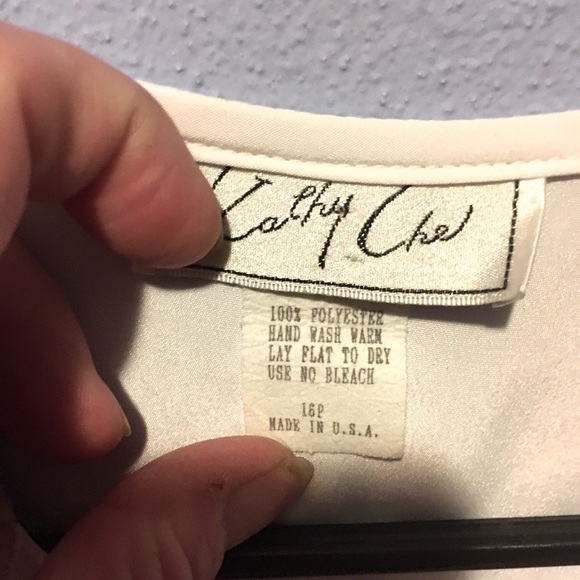 Kathy Che White Feminine Blouse Sz 16P - Picture 3 of 8